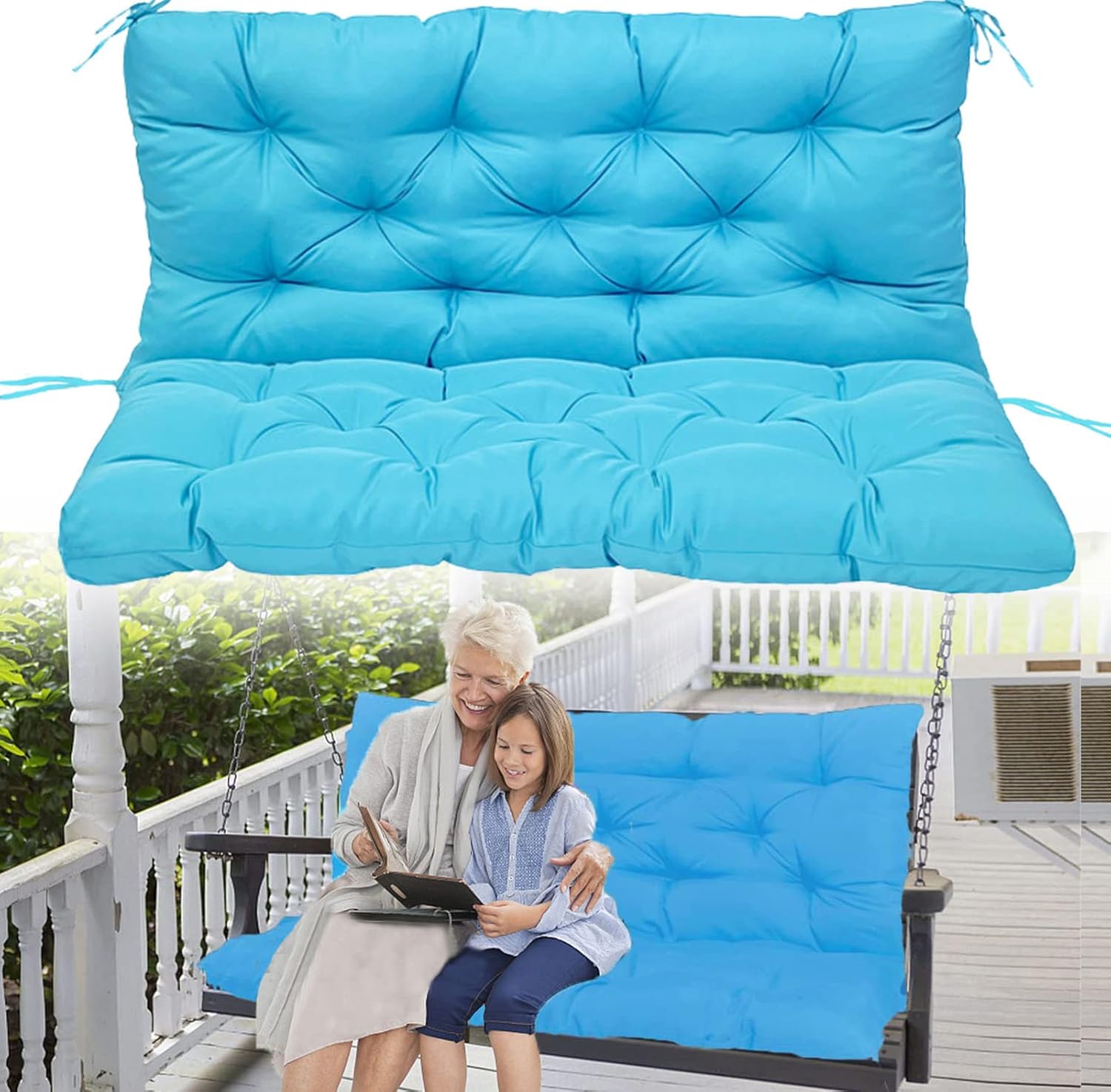 Outdoor Swing Replacement Seat Cushions Pad, 3 Seater