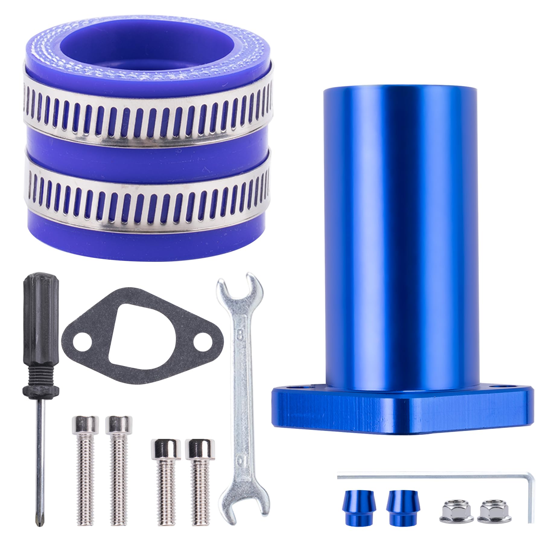 Universal Intake Pipe Manifold (BLUE) and Motorcycle Carburetor Intake Manifold Interface Inlet Pipe（BLUE 35mm） for PWK24 Carburetor Coleman BT200X CT200U-ex Predator 196cc 212cc 6.5hp GX200…