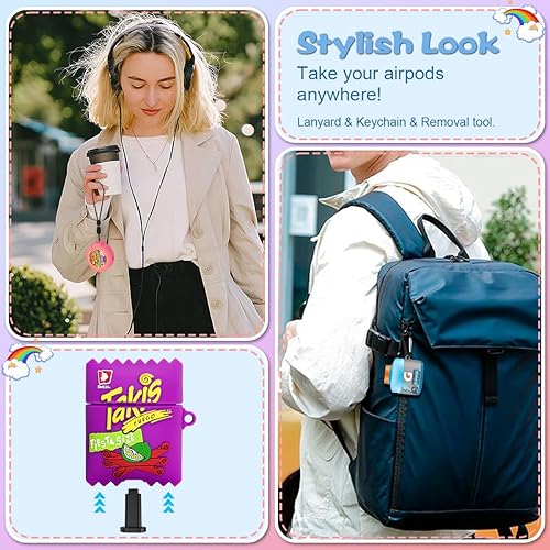 Miniatura 5 de Linda funda para Airpods 3, paquete de 3, funda de silicona Kawaii de dibujos animados 3D para Airpods de 3 generación, diseño divertido de