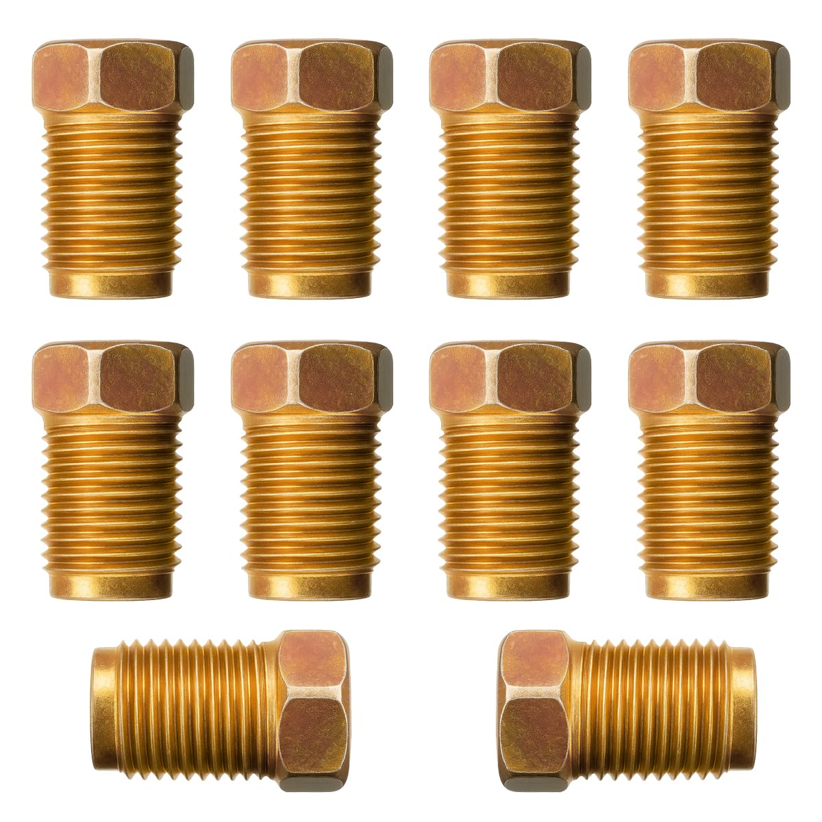 10PCS 3 16 Car Brake Line Fittings M10 x 1 0 Thread Metric Invert Flare Nut Steel Car