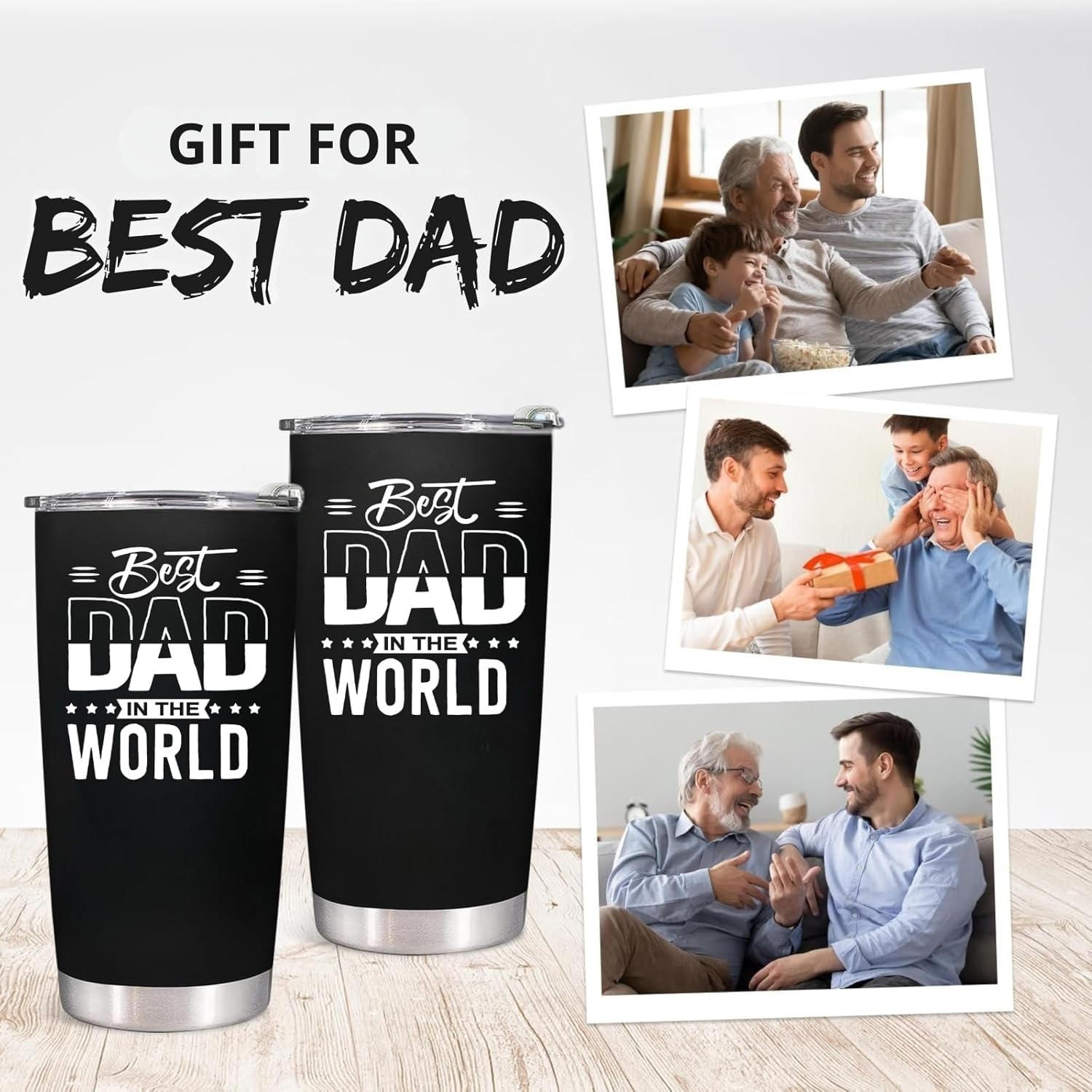Christmas Gift For Dad - Birthday Gifts For Dad From Daughter, Son, Kids - Husband Gift - Birthday Present Ideas For Father, New Papa, Bonus Father From Daughter, Son - 20 Oz Tumbler - Image 7