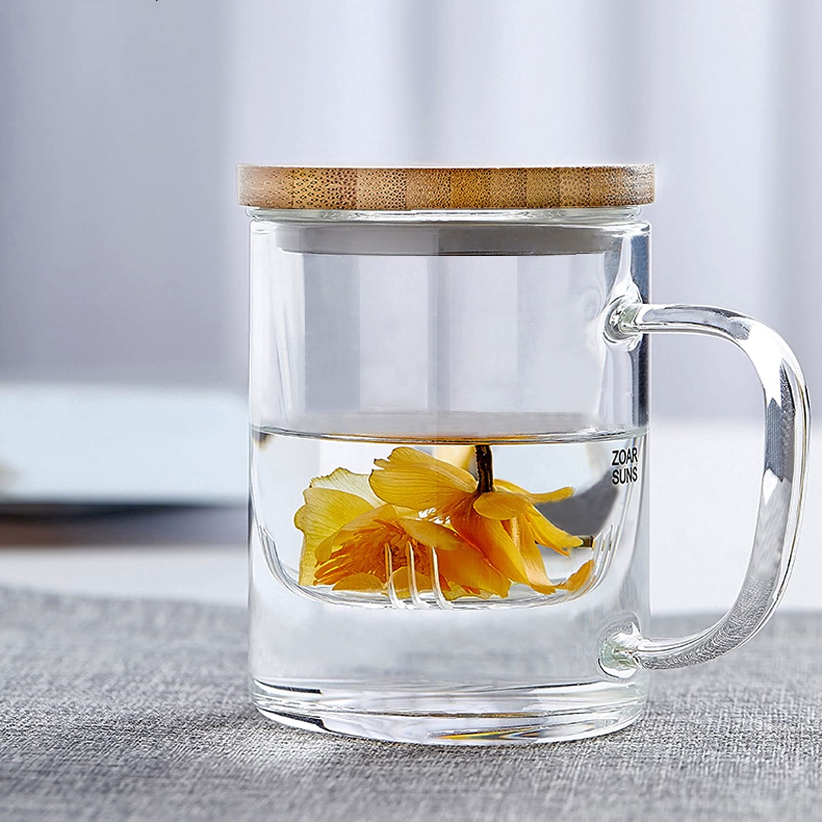 Szklane kubki do kawy, zestaw 2 szklanek z uchwytami (opcjonalnie 380 ml i 480 ml), filtr, wyroby szklane, śniadanie, mleko, napoje, kawa, zielona herbata, zestaw szklanych kubków do kawy