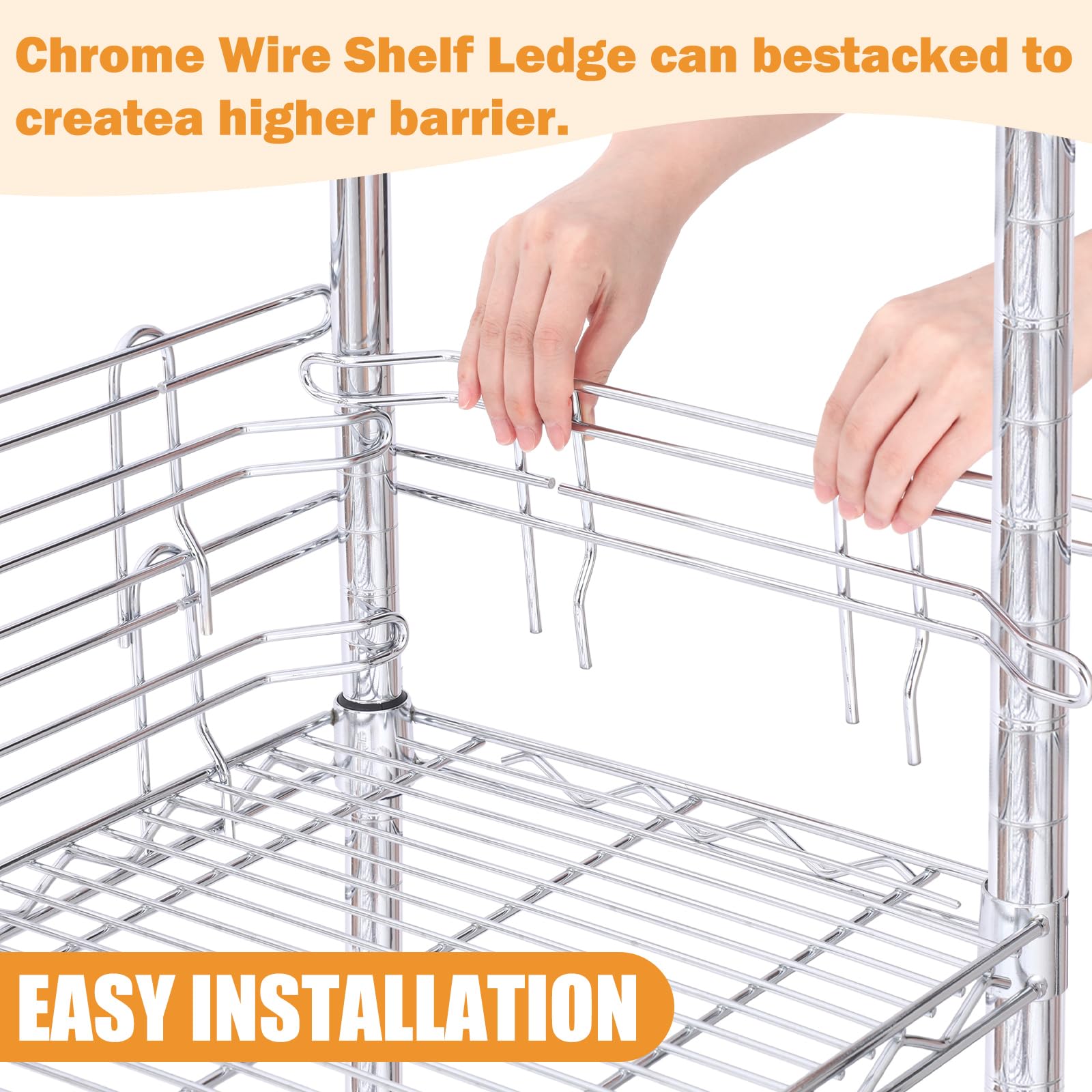 Snapklik.com : 4 Pcs Chrome Wire Shelf Ledge 18