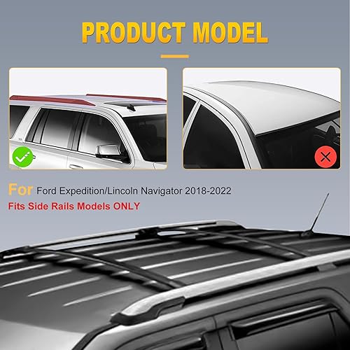 Miniatura 3 de OCPTY Portaequipajes portaequipajes para Ford ExpeditionLincoln Navigator 2018-2022 - Barras transversales para equipaje, solo se adapta a modelos