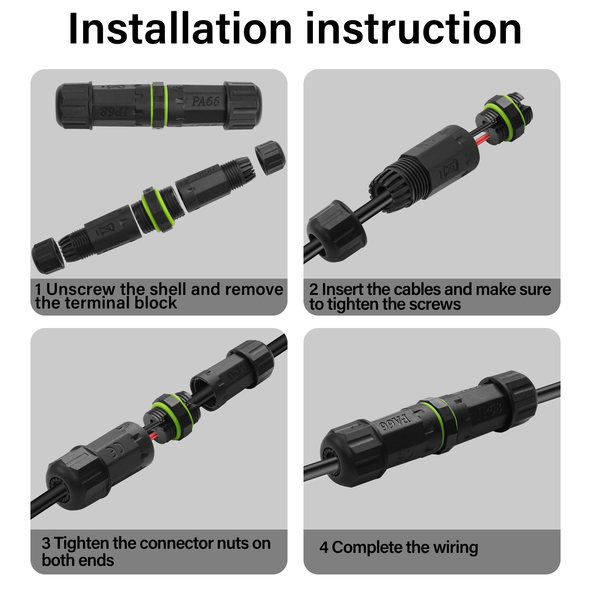 SP13 – Connecteur étanche à 3 Broches, IP68, Câble, Prise Et Prise à 3