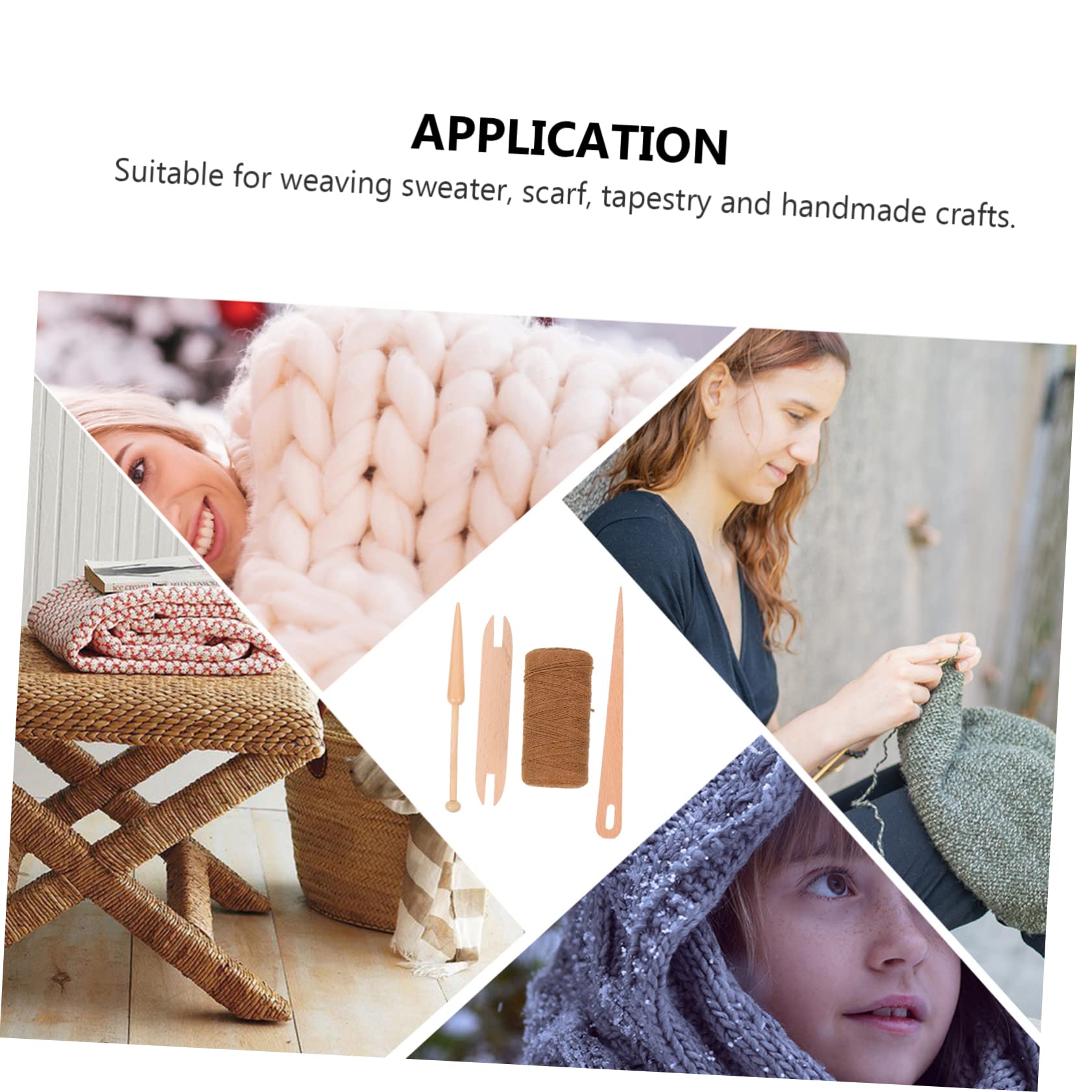 jojofuny 3 Juegos Herramientas Madera Kit de Agujas de Tejer para Manualidades Casa para Bufandas y Suéteres Incluye Todos Accesorios Necesarios para Principiantes y Entusiastas