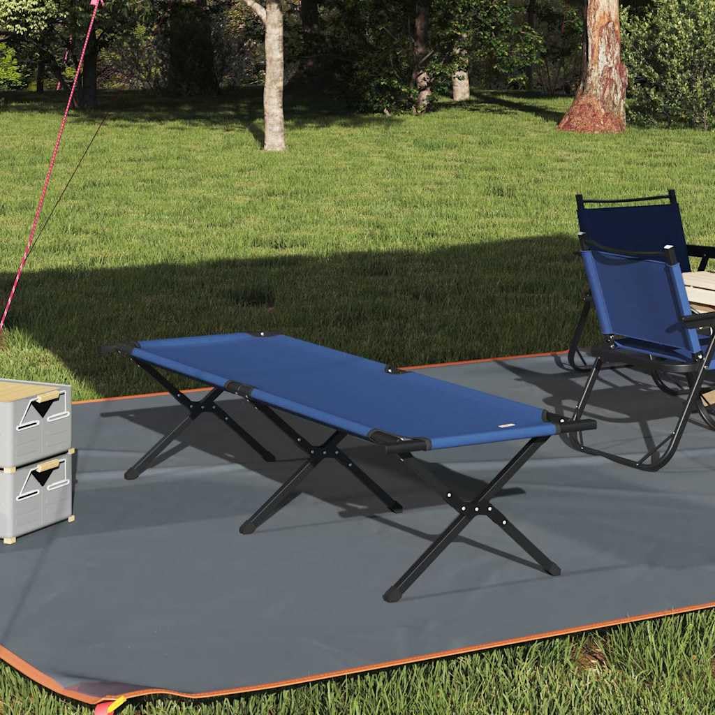 INLIFE Klapp Schlafbett fürs Camping Blau Ox Stoff,Sportartikel,Outdoor-Aktivitäten,Camping & Wandern,Camping-Möbel,Feldbetten,Blau,8 KG,42003174