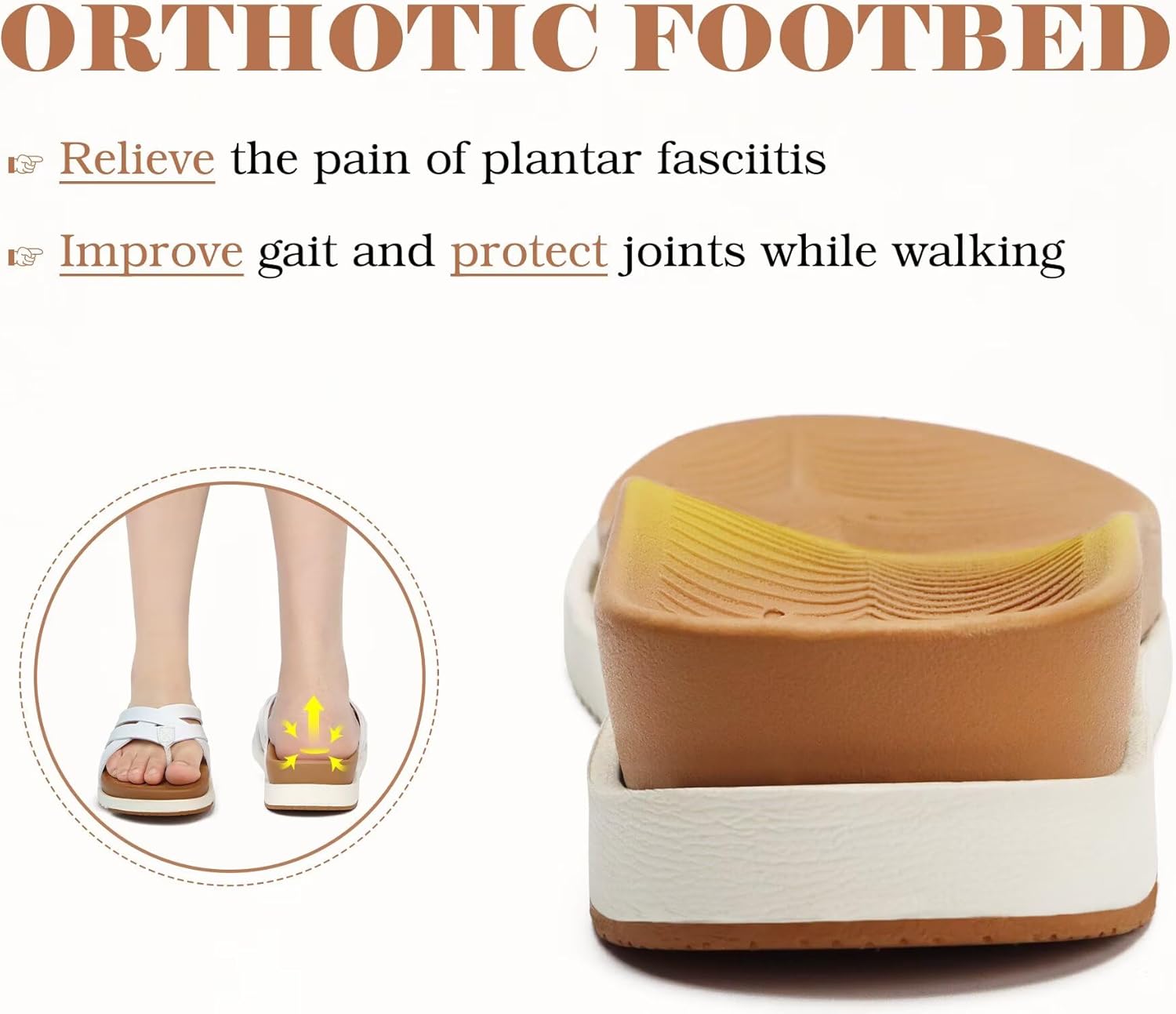 KuaiLu Womens Dressy Orthotic Flip Flops Trendy Comfortable Cushion Recovery Walking Criss Cross Thong Sandals Lightweight Yoga Foam Summer Slides with Plantar Fasciitis Arch Support - Image 5