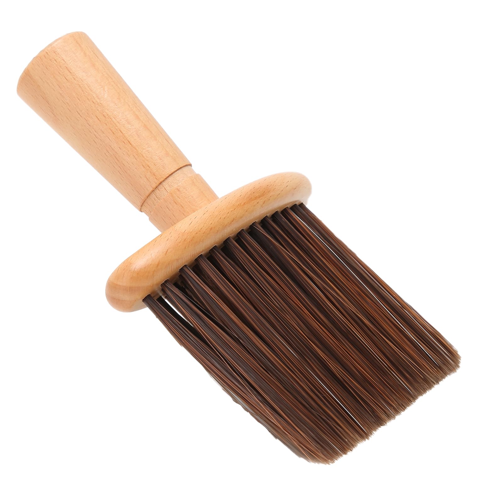 Cepillo para el Cuello, Cepillo para Limpiar el Cuello para Peluquero, con Cerdas Largas y Suaves de Nailon y Mango de Madera, Cepillo para el Cabello para Eliminar el Cabello (Marrón)