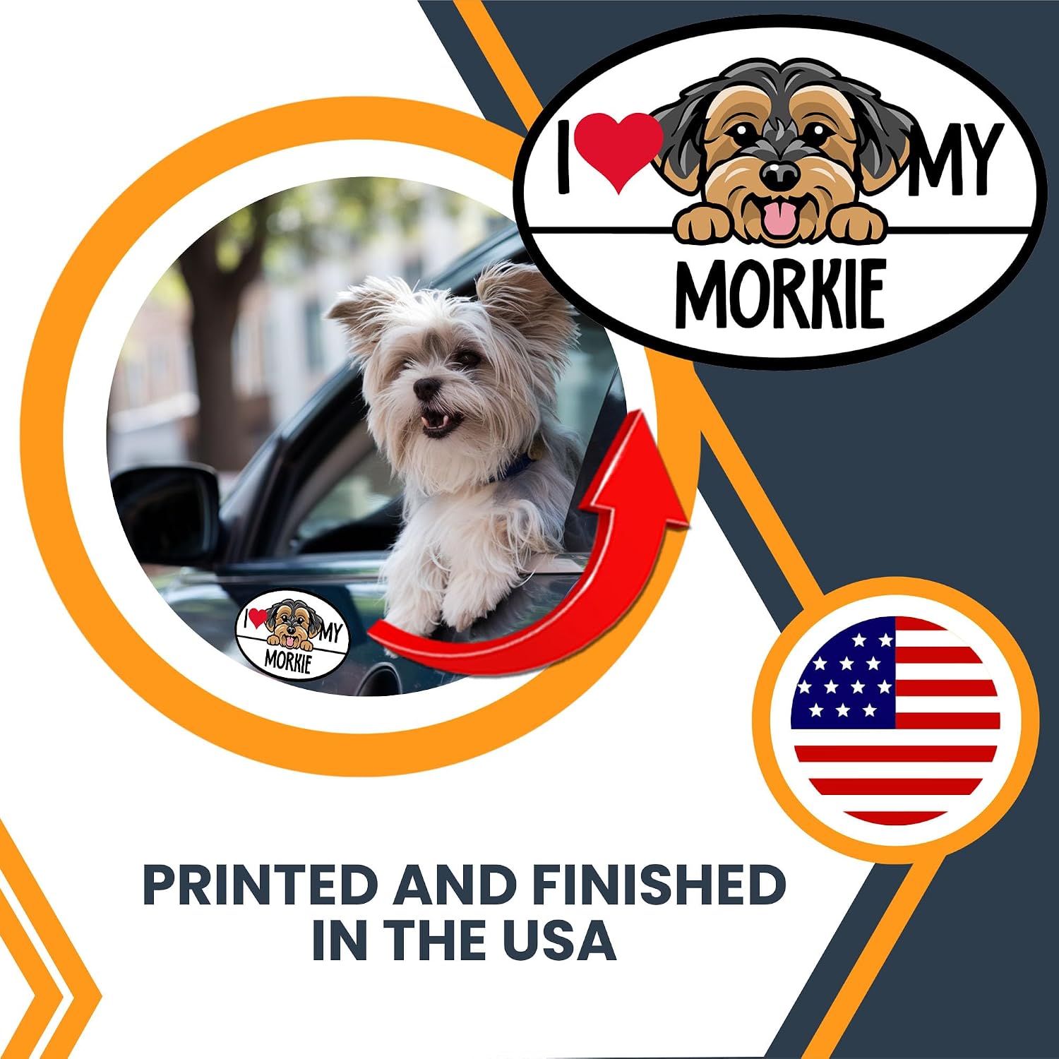 I Love My Morkie Dog Breed Car Magnet 4x6 Inch, Dog Lover Gift, Made in USA image 3