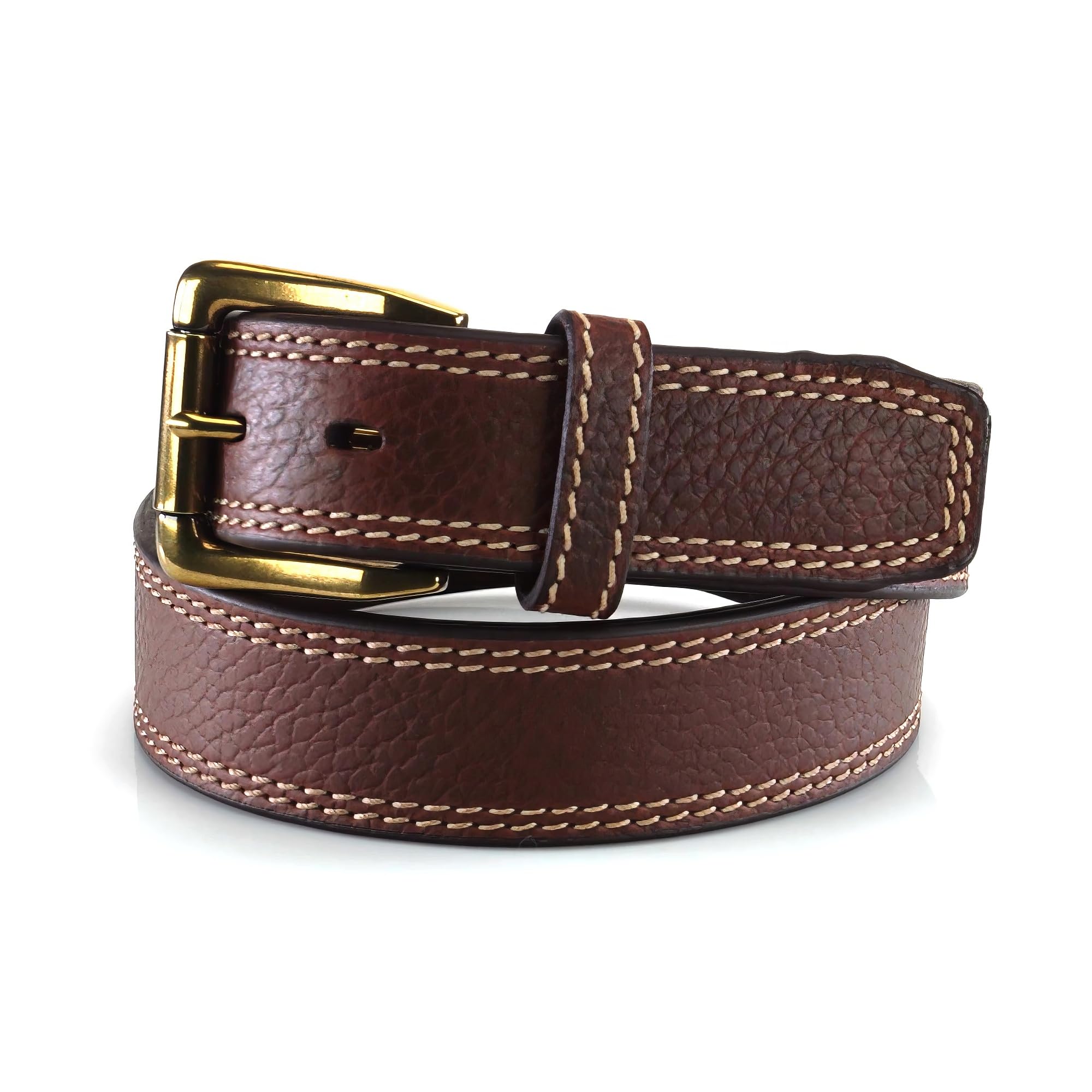ARIAT Men's Pebble Grain Double Stitch Belt, Brown, 36