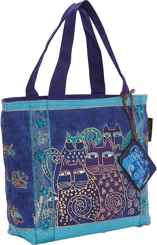 Laurel Burch Indigo Cats Tote, Blue, One Size