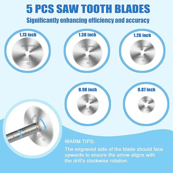 Inside Pipe Cutter for PVC Pipe, Cutter Tool with Fixed Handle Set, 7 Inch Adjustable Cutting Depth, 5pcs Saw Tooth Blades with 0.315 Hex Key Shaft, Plumbing Internal Plastic Pipe Cutter Set