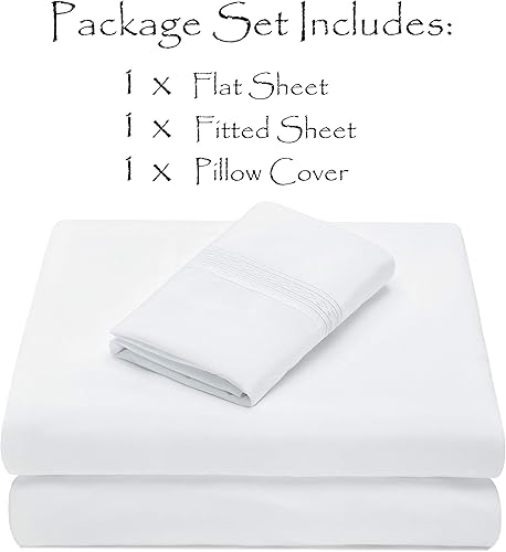 Miniatura 6 de Chanasya Juego de sábanas ultra suaves de 3 piezas de color gris topo polvoriento individual  Microfibra hipoalergénica  Sábana bajera ajustable y