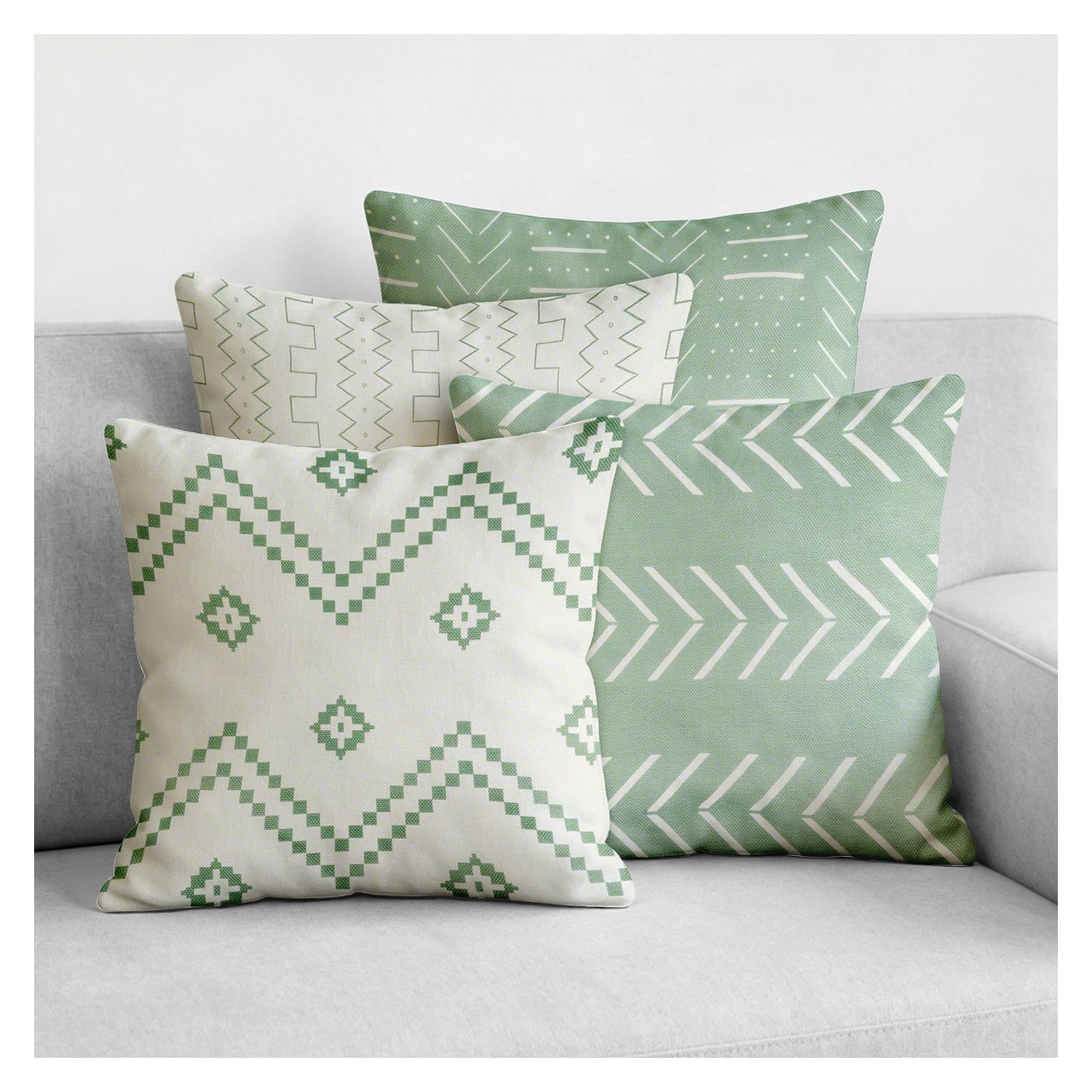 Aomig Cushion Covers 45x45cm Cushion Cover Case Throw Pillow Cover Pillowcases(Green Geometric)