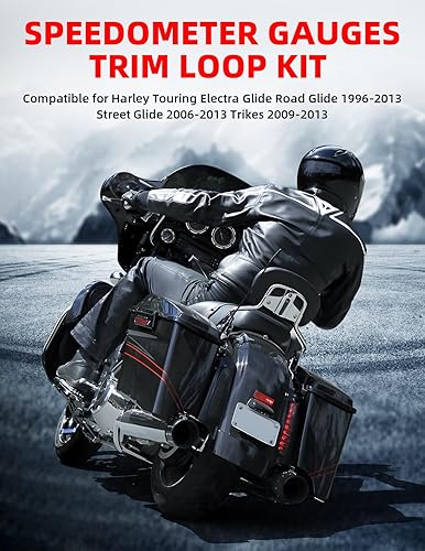 Miniatura 7 de Amazicha Cubiertas de biseles de calibre de ráfaga de 2 pulgadas, cubiertas de tacómetro de 4 pulgadas, kit de biseles para Harley Davidson Touring