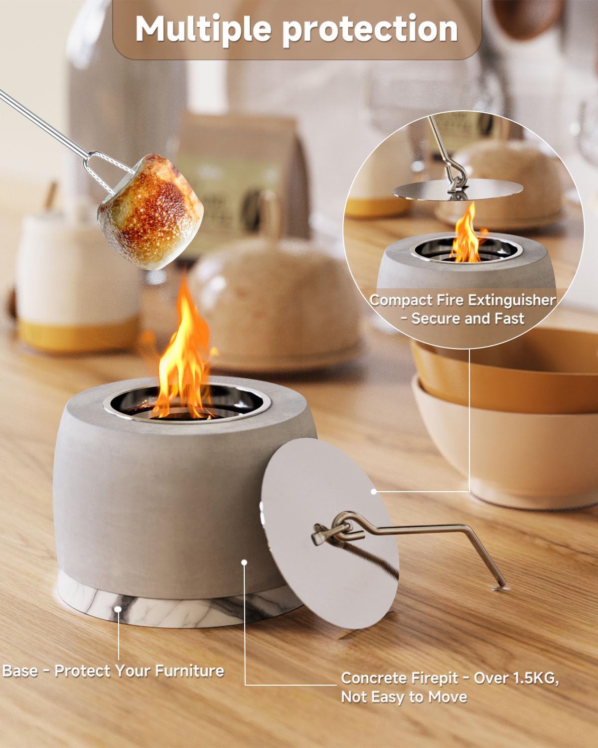 Amazon.co.jp: スモアスティック付き卓上ファイヤーピットボウル