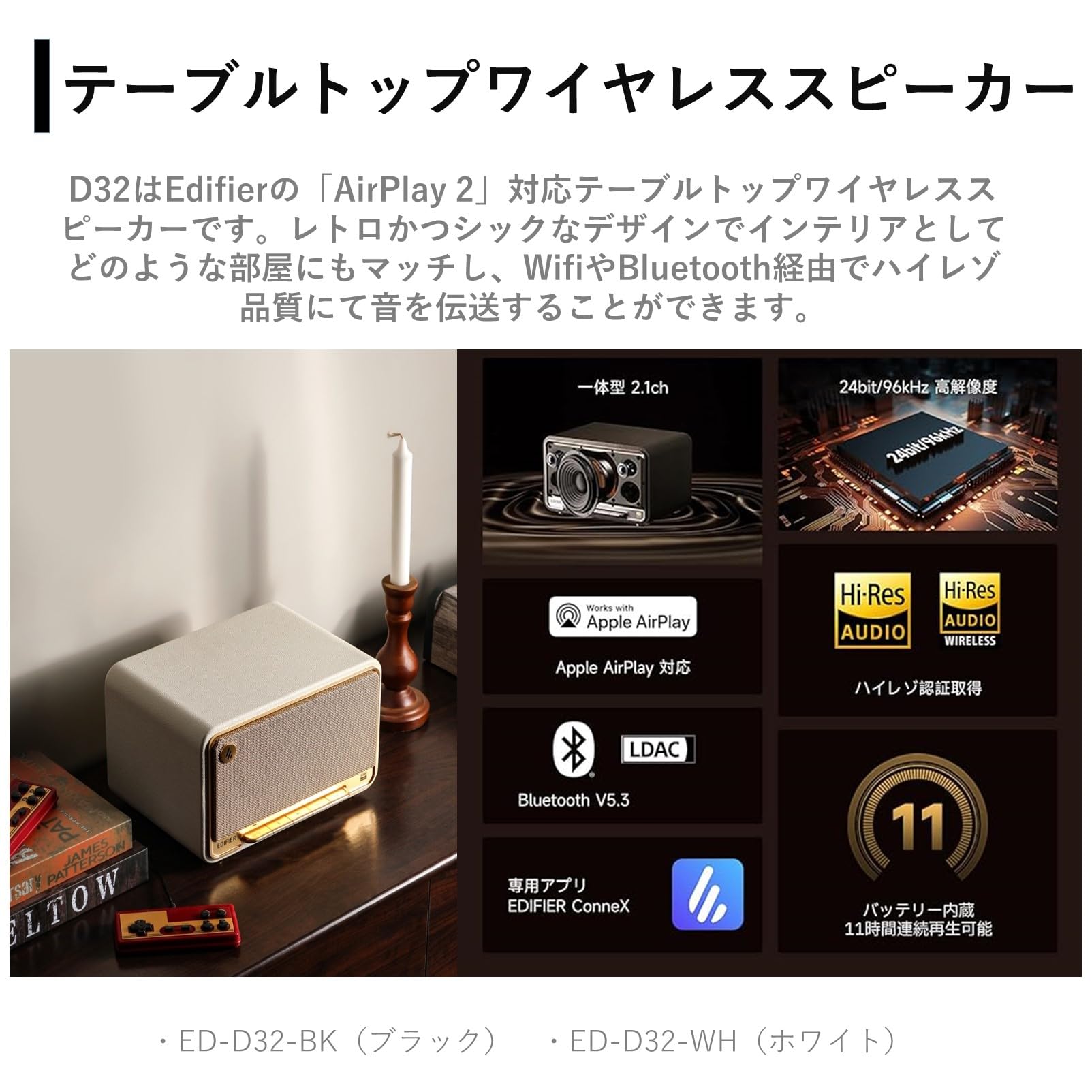 新品同様品 Edifier D32 ハイレゾ ワイヤレス スピーカー EDIFIER公式｜Edifier D32 ワイヤレススピーカーVGP2024金賞