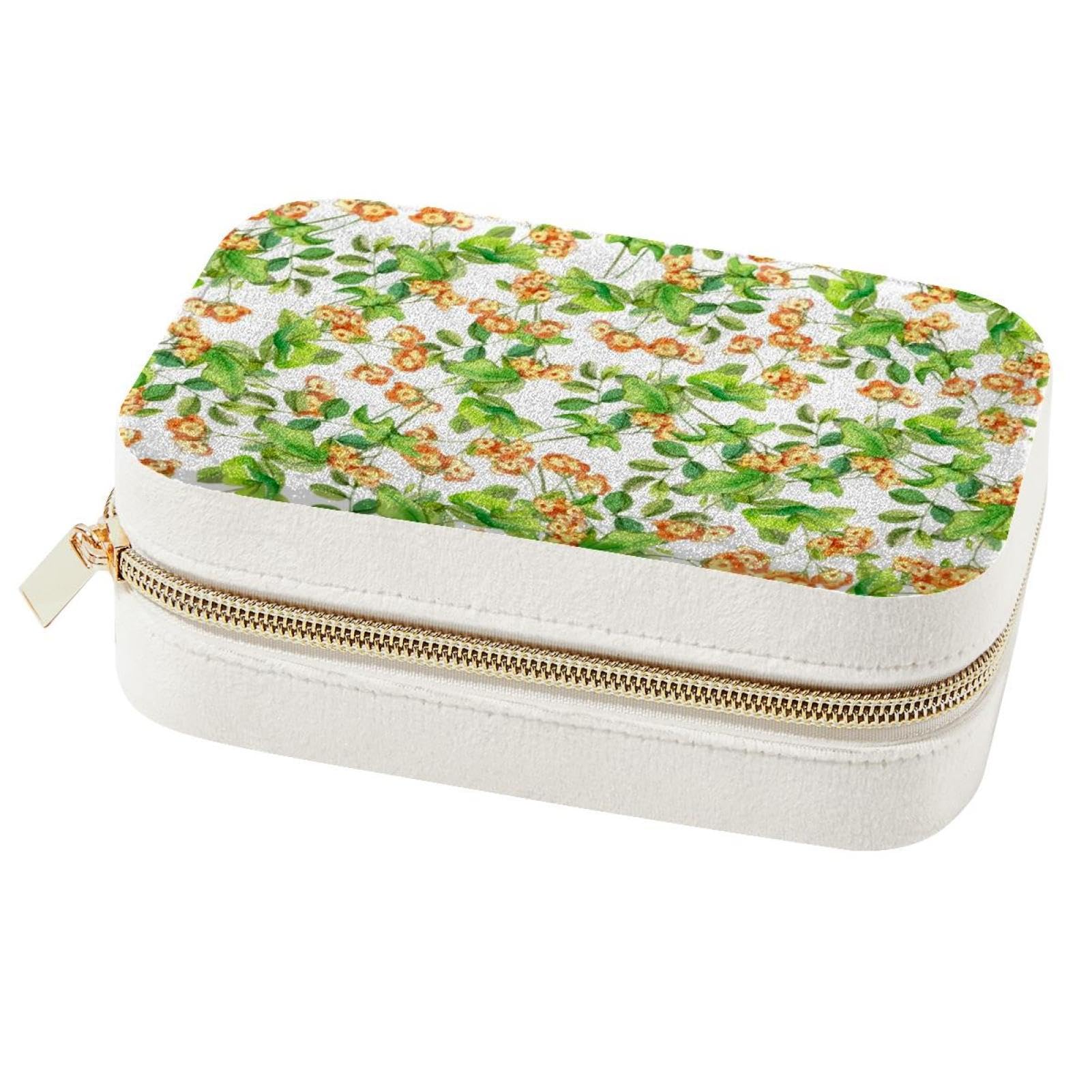 Boîte à bijoux portable en fleur, organiseur bagues colliers