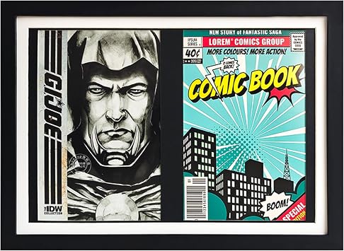Comic Book Protector Frame, UV Block Tempered Glass Black