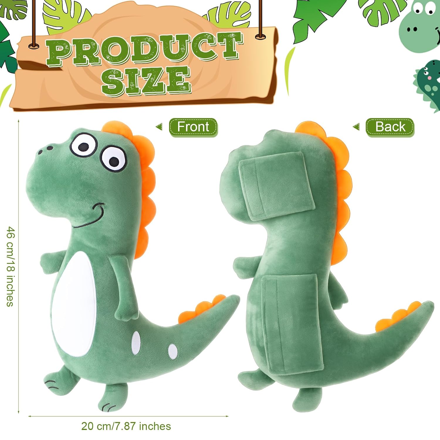 Lenwen 2 Pcs Seat Belt Pillow for Kids Cover for Boys Girls Seatbelt Cushion Pillow for Toddler Car Strap Covers for Travel Sleep Neck Head Support Pad(Green,Dragon)