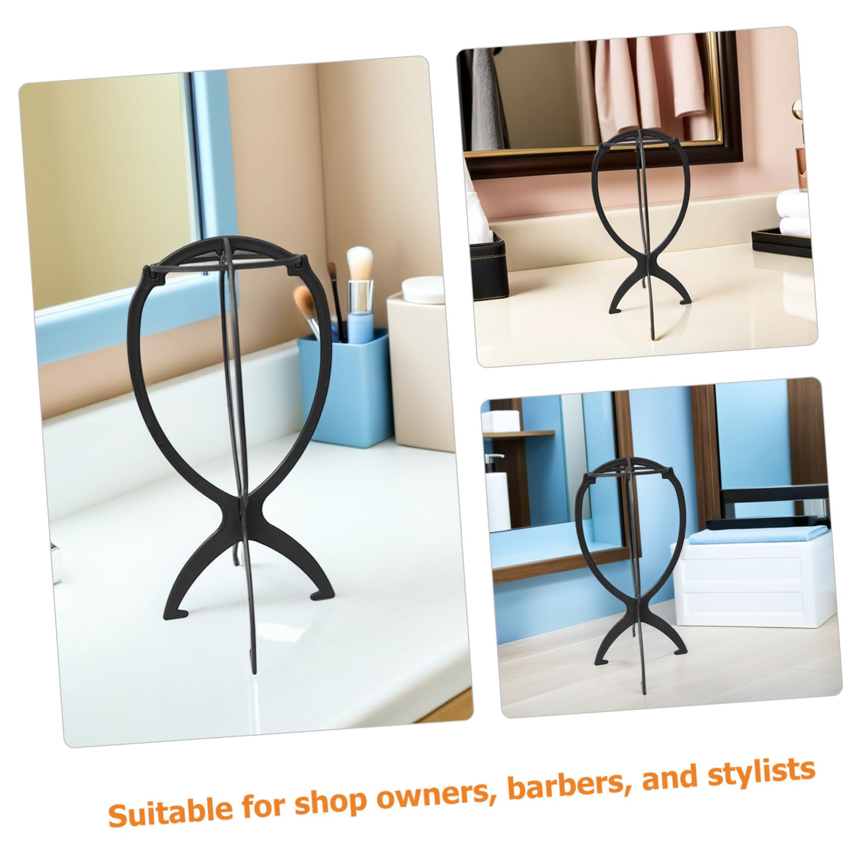 Beaupretty 10 Pezzi espositore per parrucche supporto per l'estensione dei capelli porta parrucca Black