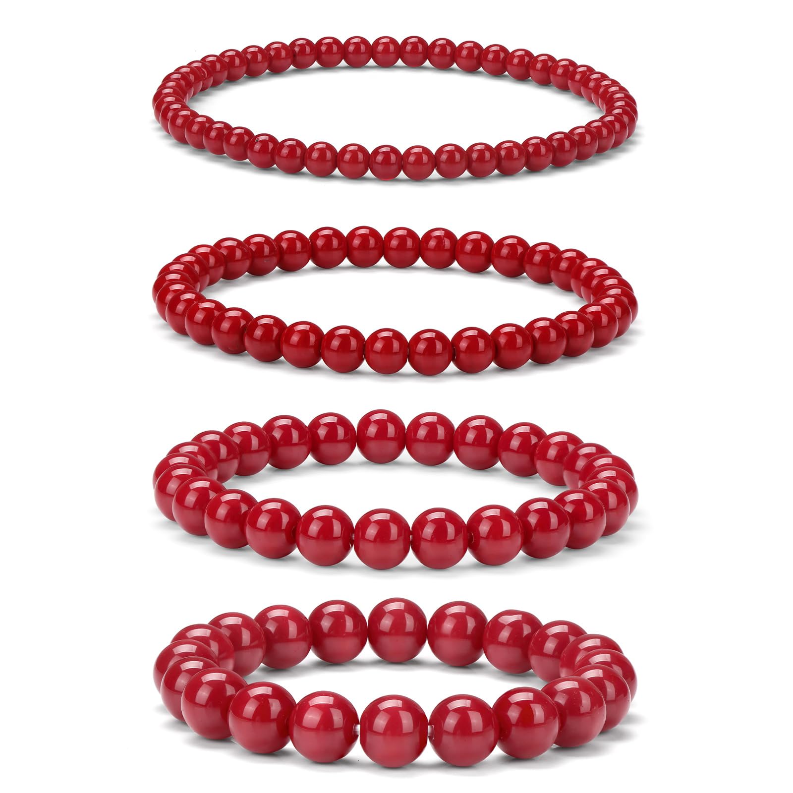 Vinswet4pcs Beaded Bracelets for Women,Natural Healing Crystal Gemstones Bracelet,Anxiety Stress Relief Bracelet Handmade purple Jewelry Gifts for Women