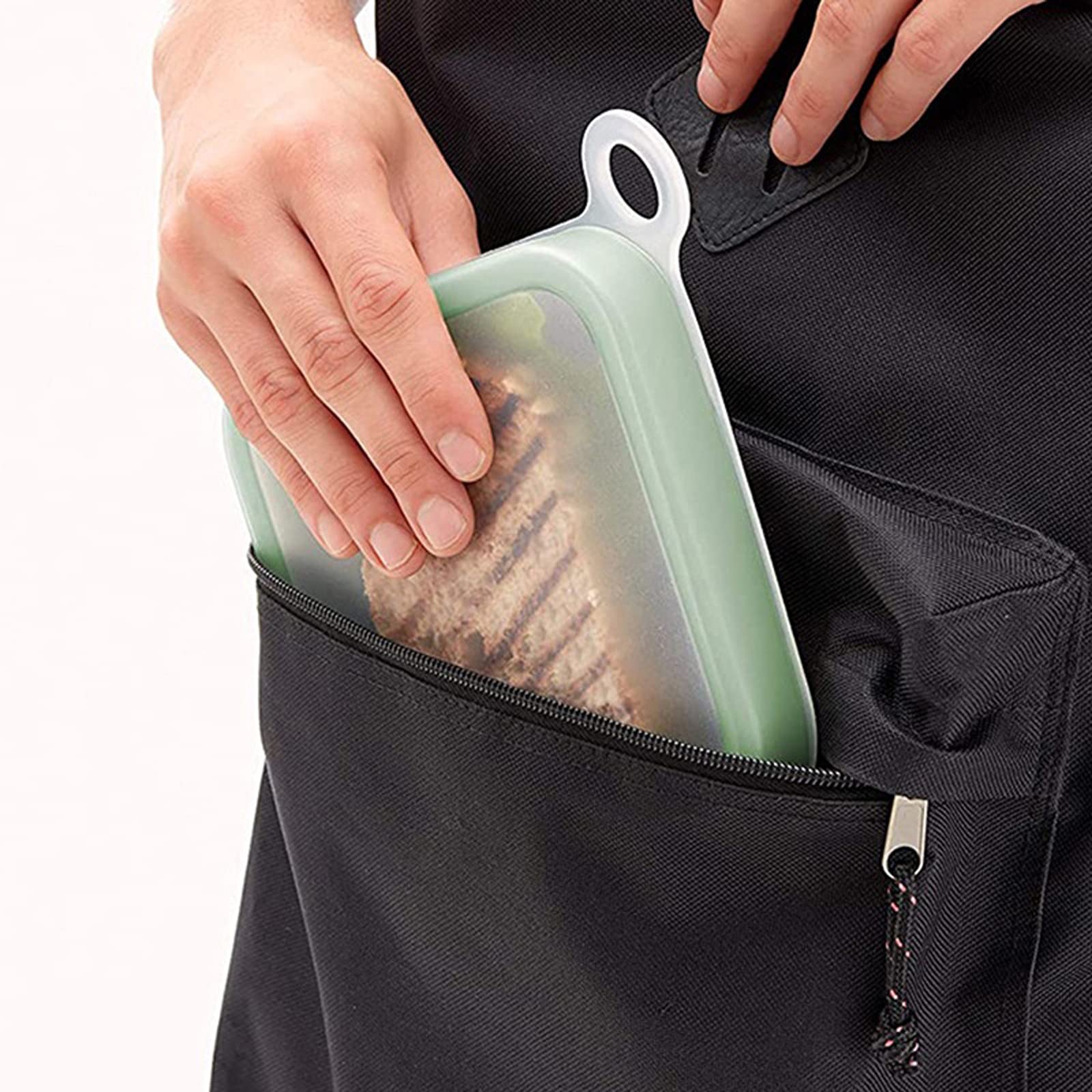 Lonchera portátil de silicona para tostadas, reutilizable, para evitar fugas de líquido, lonchera limpia y respetuosa con el medio ambiente