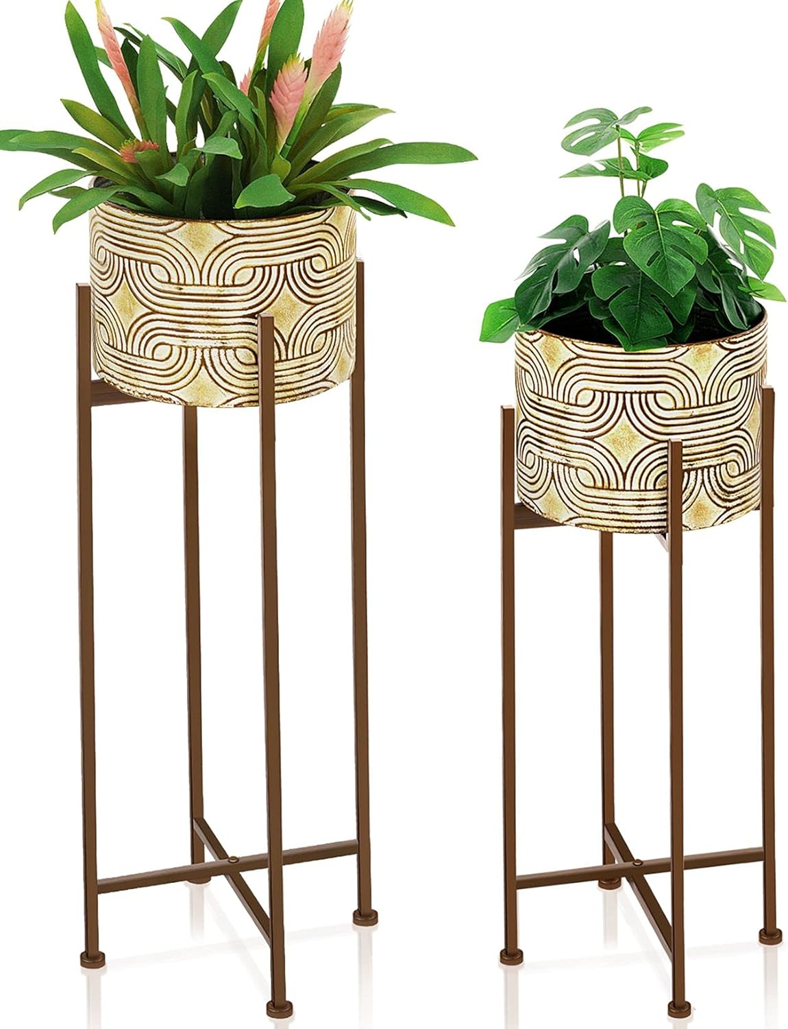 Amazon.com: HSORNA Metal Planter with Tall Stand for Indoor Outdoor