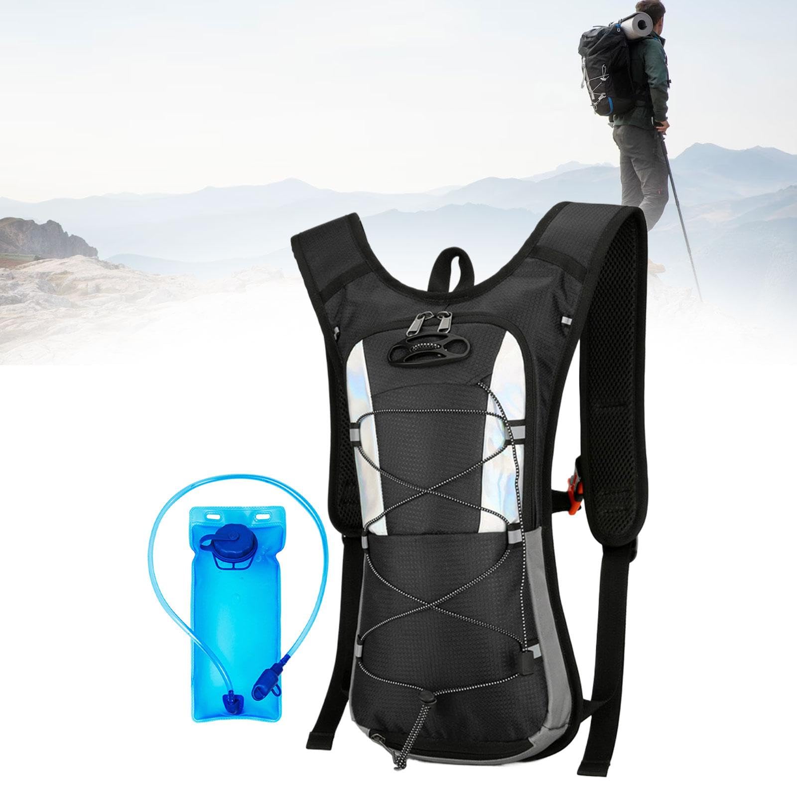 harayaa Zaino Idrico con Sacca d'Acqua da 2 Litri, Zaino Idrico Riflettente per Arrampicata, Campeggio, Escursionismo