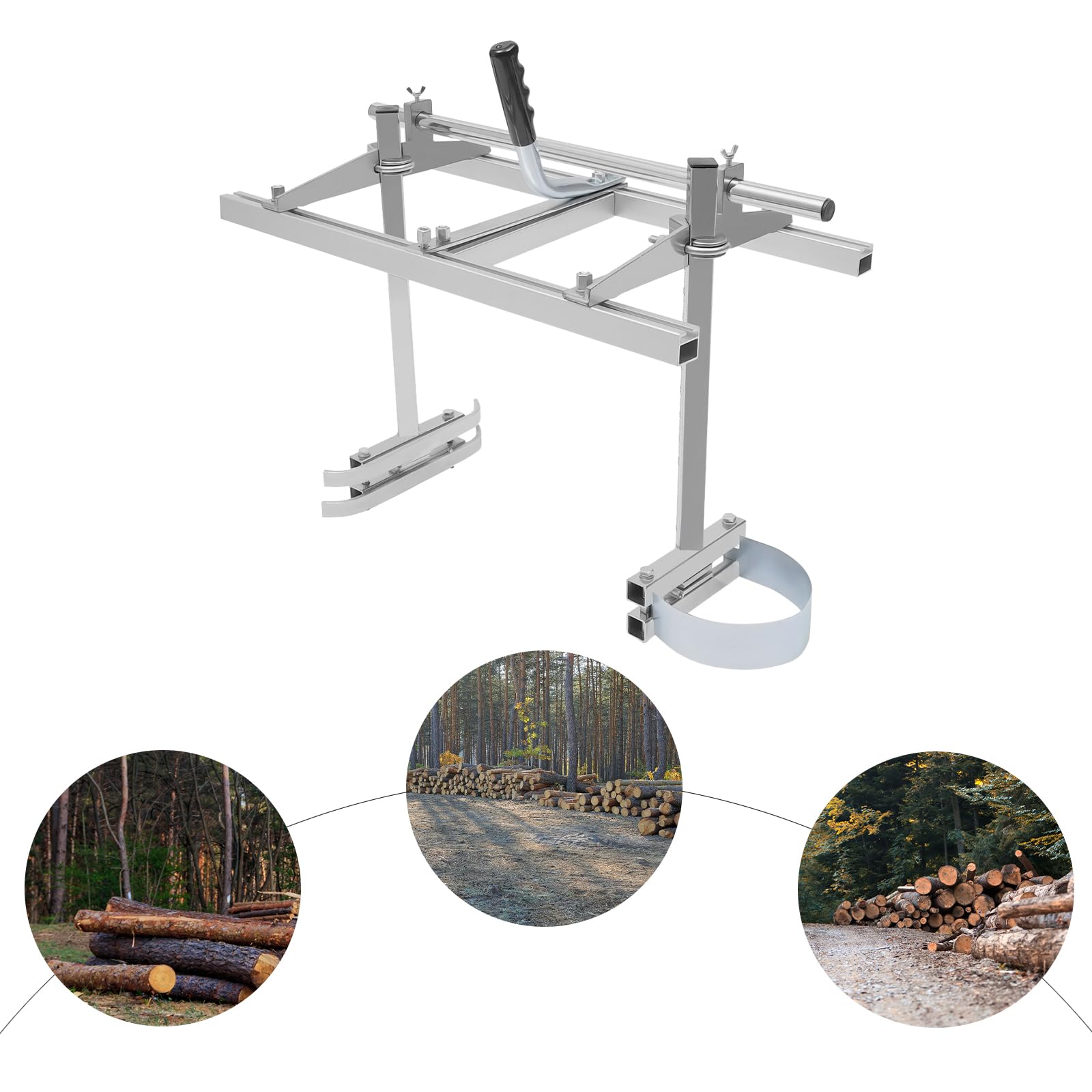 Molino de motosierra, aserradero portátil, aserradero móvil, guía de motosierra ajustable para tablas, madera de molino eficiente, grosor máximo de corte 1,27-33 cm, para una variedad de necesidades