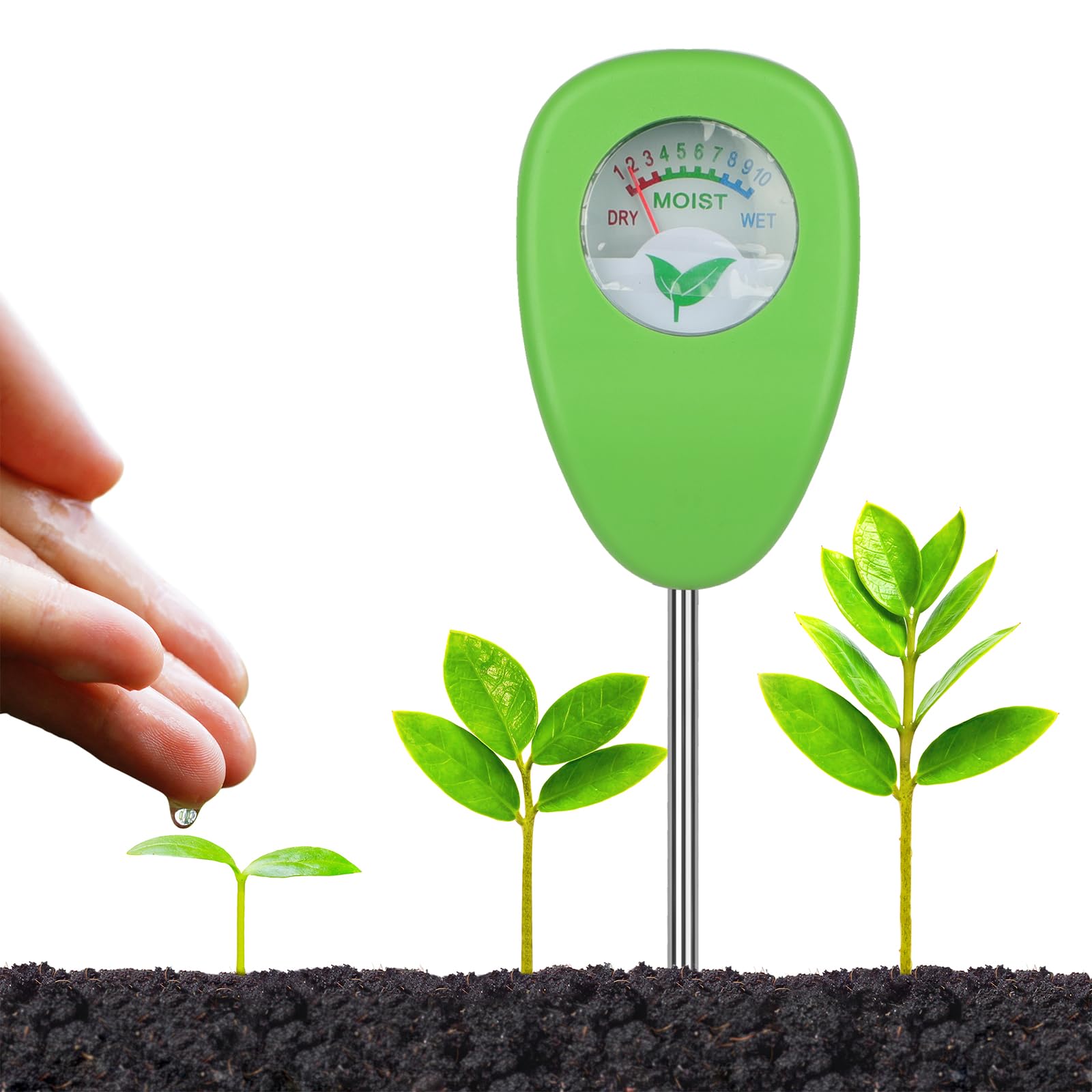 Misuratore di umidità del Suolo, Nessuna Batteria Necessaria Tester per Il Acqua Monitor, Igrometro per Piante, Adatto Piante da Interno ed Esterno, Orti Iardino, Fattoria,Giardino
