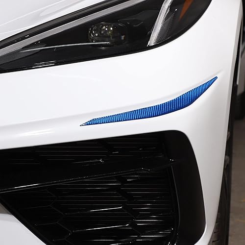 Miniatura 3 de Kit de decoración de cubierta de palas delanteras, calcomanías exteriores para parachoques delantero, calcomanías de fibra de carbono, accesorios