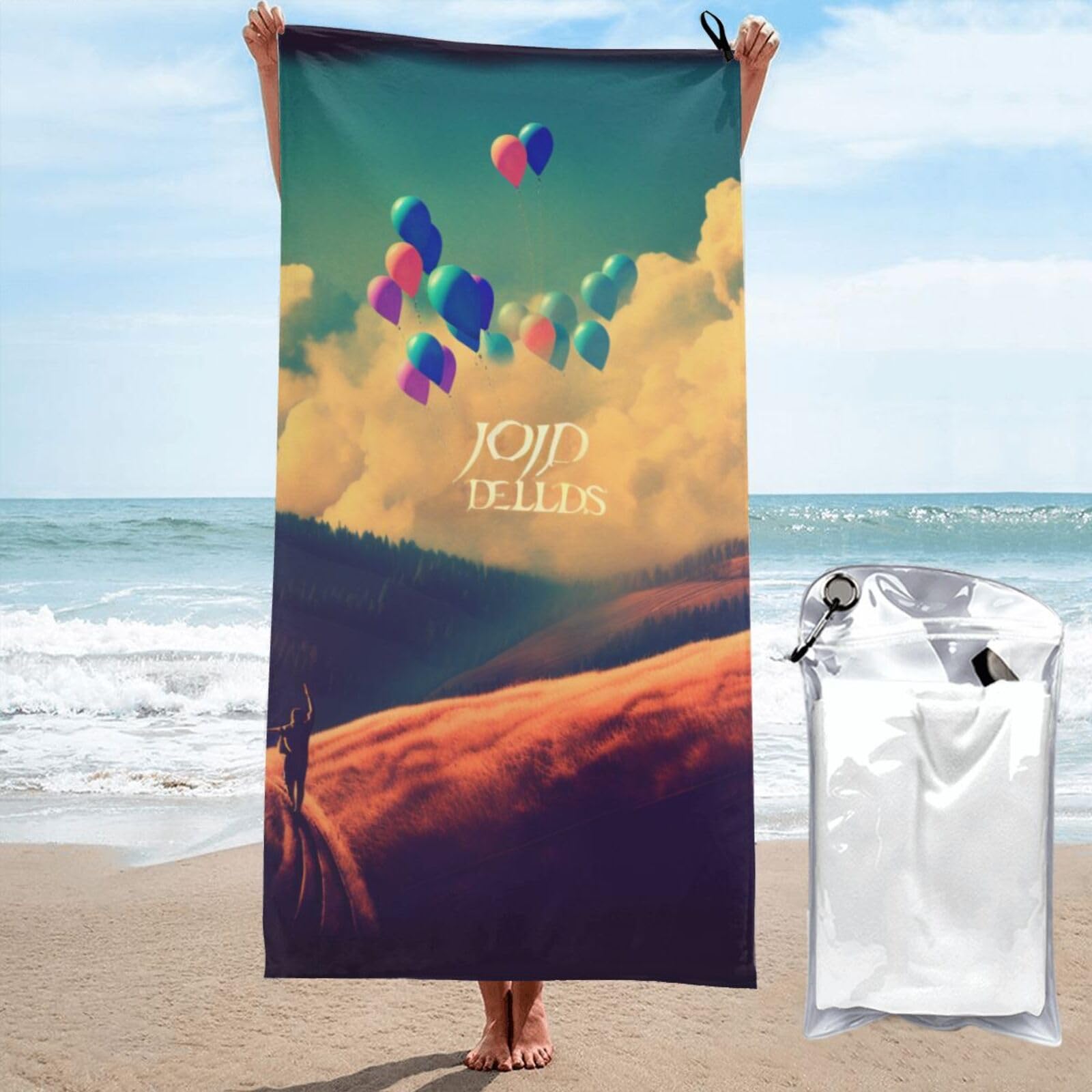 BWWHCCTI Follow_Your_Dreams Printed Microfiber Quick Dry Beach Towel 70x140 CM, Fast Drying Bath Towels with Bags for Travel,Camping,Gym,Beach,Swimming,Yoga