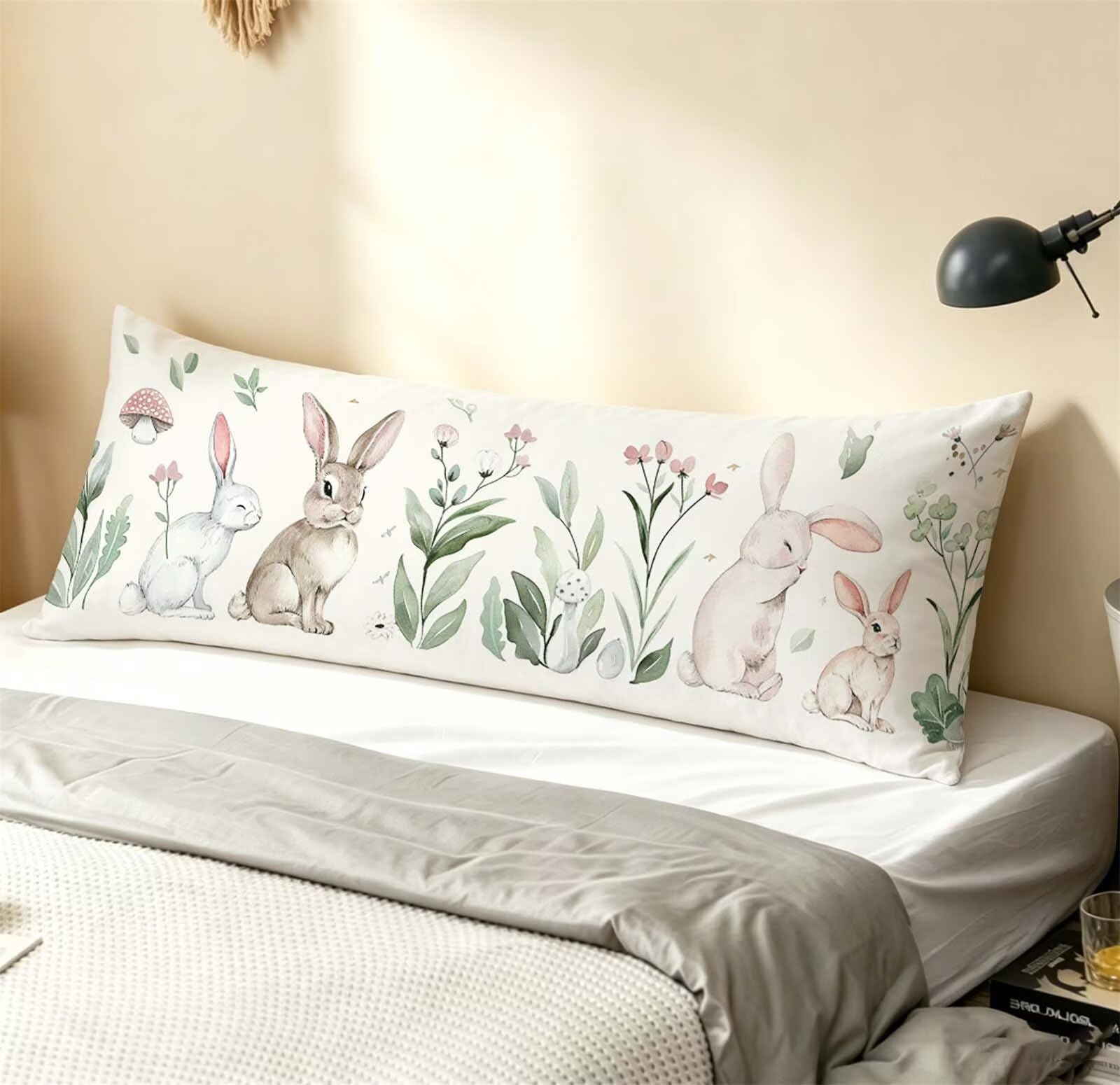 Tiere-11 Seitenschläferkissen bezug 55 x 160 cm Schwangerschaftskissen Samt | Blume Langes Kissenbezug mit Unsichtbarer Reißverschluss XXL Kissenbezug Komfortkissen für Bett Sofa Deko j-111