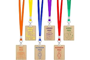 Sabary Wooden Hall Pass Lanyards and School Passes