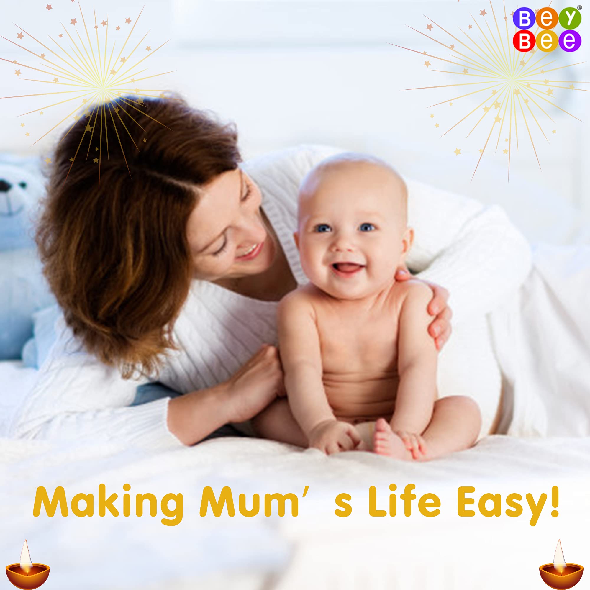 BeyBee Waterproof Quick Dry Sheet for Baby| Bed Pad Anti-Piling Fleece Extra Absorbent Washable Matress Protector| Baby Bed Protector Sheet for Toddler Children, Small Size, 50x70cm, Golden 1