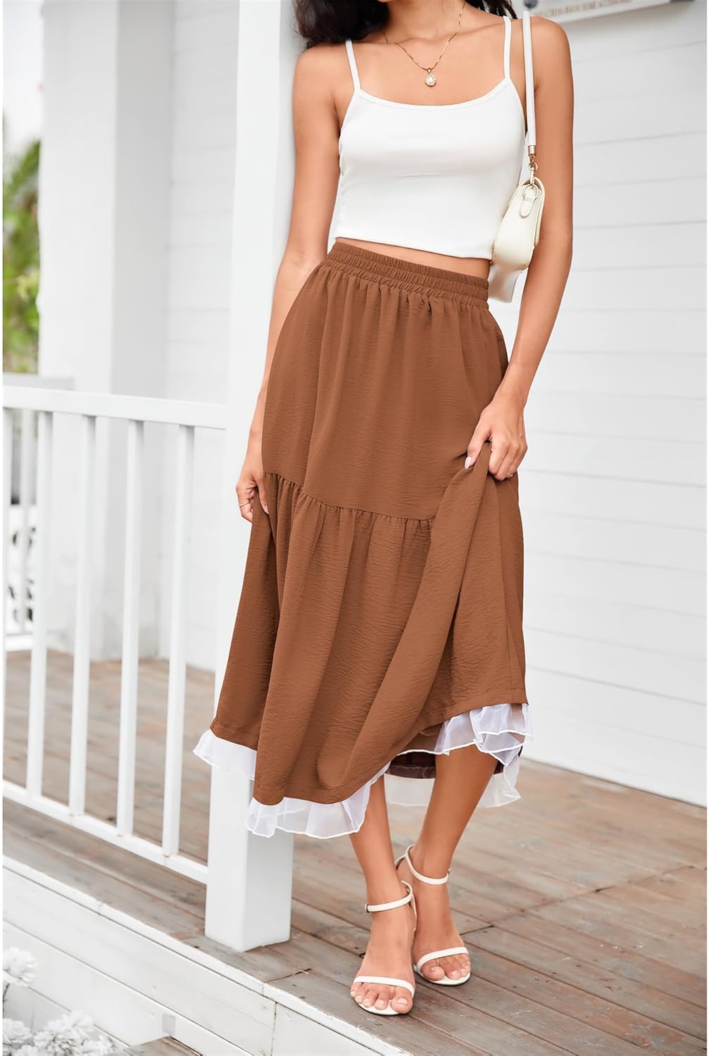 Flowy Maxi Skirt for Women with Pockets 2025 Fashion Trendy Boho Summer Beach Vacation Long Skirt - Image 5