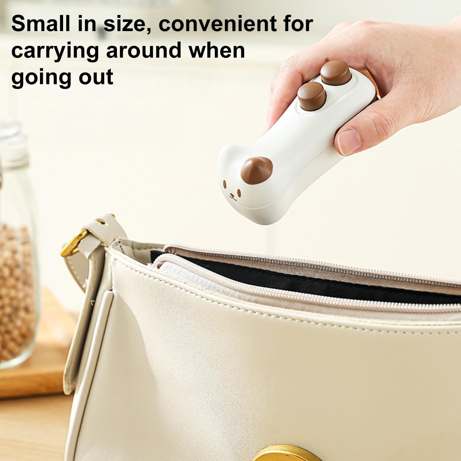 Mini Scellant de sacs avec lame et fermeture magnétique pour aliments rechargeables magnétiques pour collations et animaux de compagnie