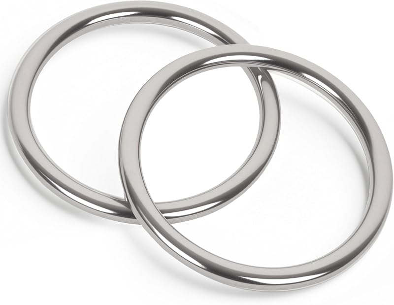 2.36 inch Metal O Rings,Stainless Steel Round Ring Buckles 5/16" Wire Diameter,metal rings for crafts,Solid Welded Loop(2, ID5/16*D2.36(60mm))