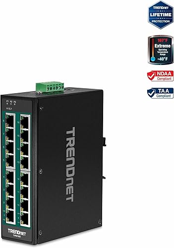 Miniatura 2 de TRENDnet TI-PG160 - Conmutador de carril DIN de 16 puertos (Gigabit 101001000Mbps, 16 puertos PoE+, protección de por vida)