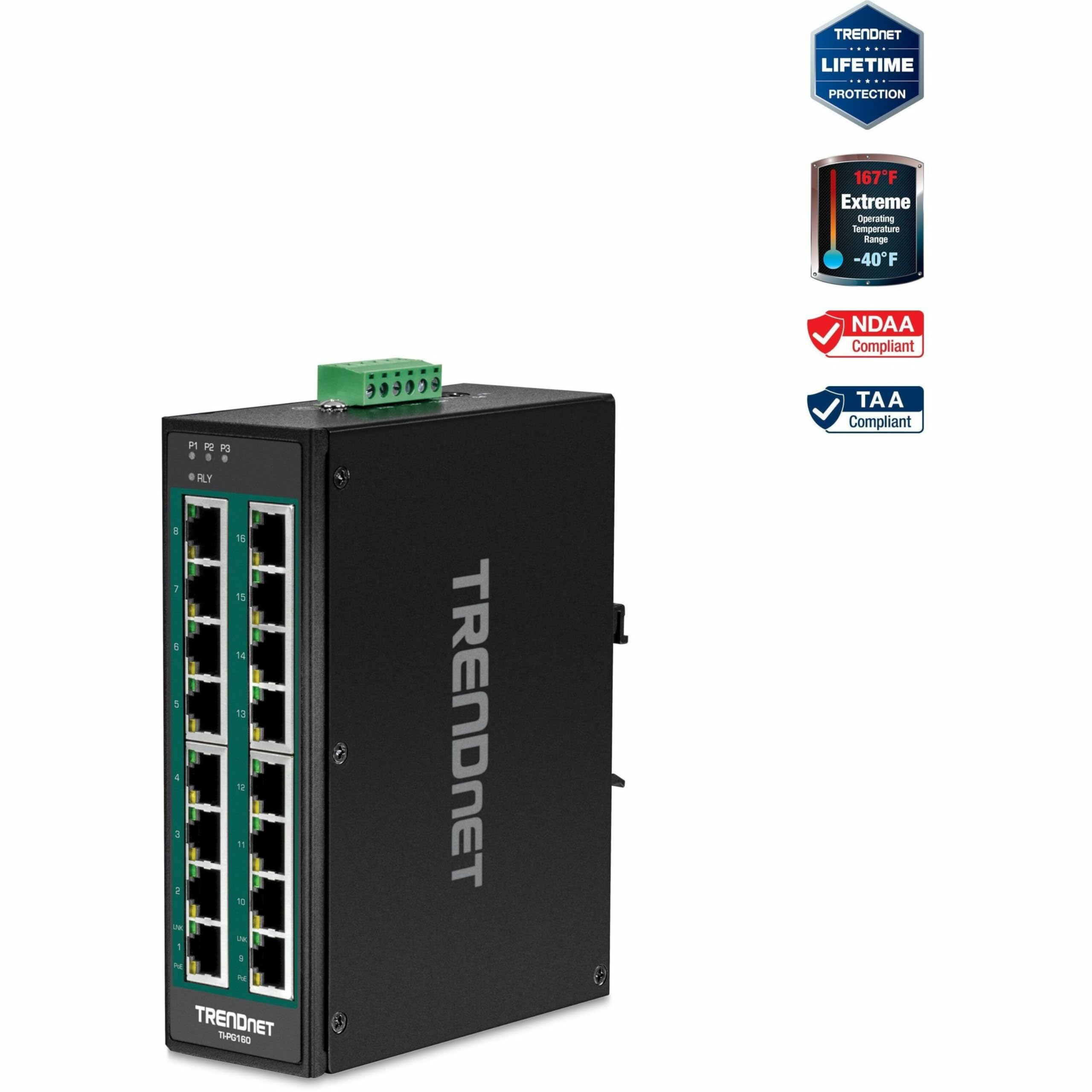 Trendnet switch No administrado Gigabit Ethernet (10/100/1000) Energía sobre Ethernet (PoE) Negro