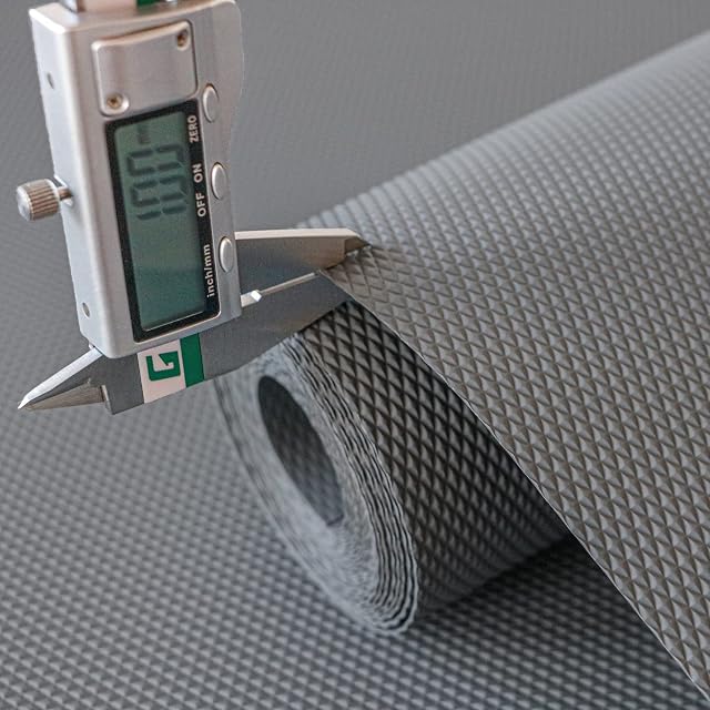 Drawer Liners, Hersvin 44cmx500cm Kitchen Shelf Liners Non-Adhesive Cabinet Mats Cupboard Protector EVA Plastic Lining Waterproof Washable Wipeable Anti-Slip Mats (Grey Diamond)