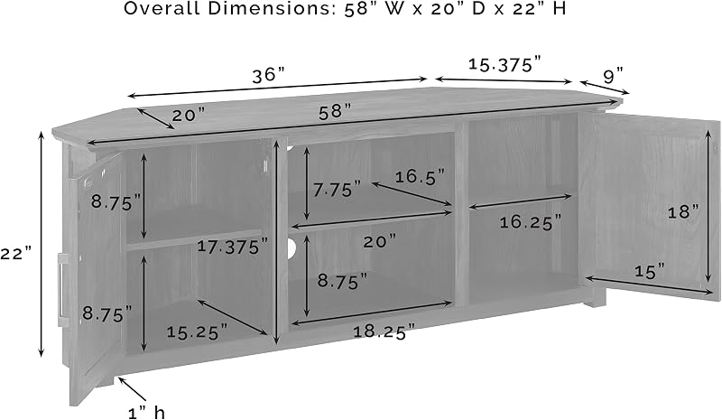 Crosley Furniture Camden Corner TV Stand, TVs up to 65" image 5