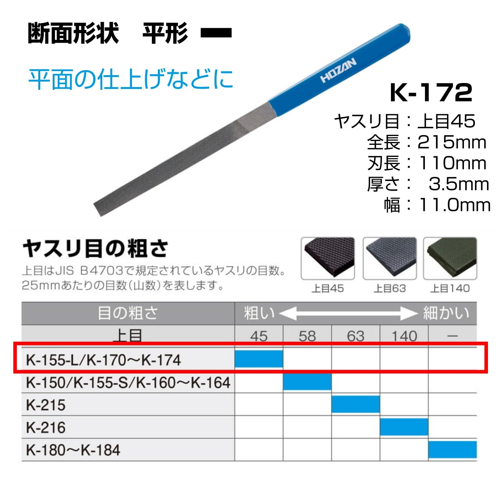 HOZAN Pilnik igłowy 5 szt. zestaw z winylowym etui K-155-S (importowany z Japonii)