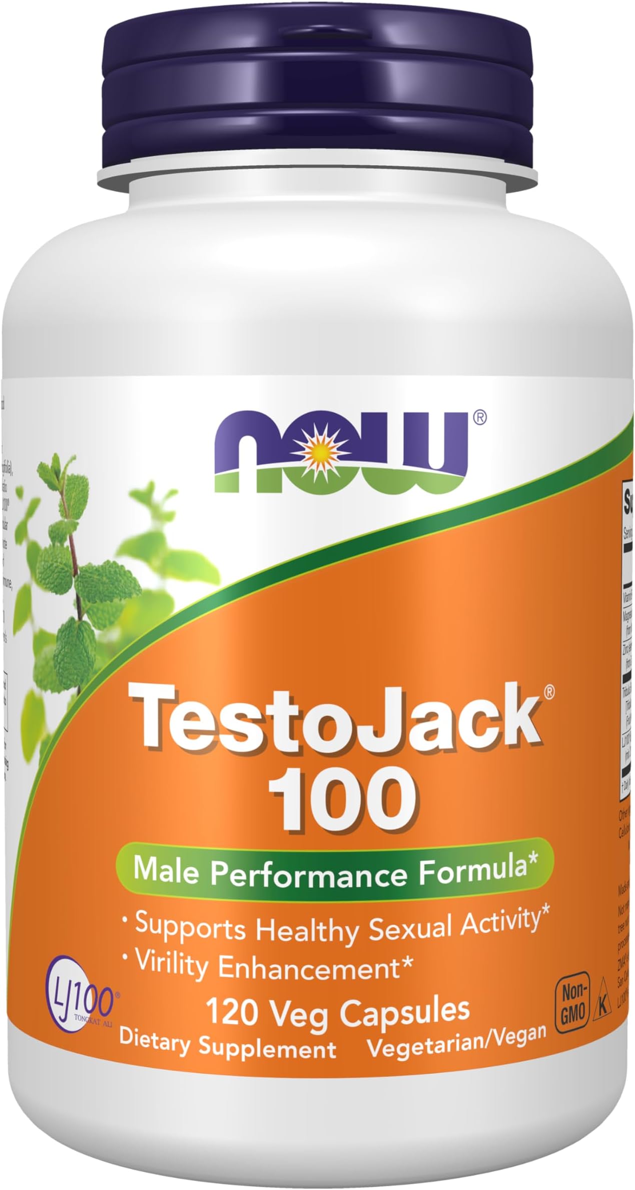 NOW Supplements, TestoJack™ 100 with LJ100®, Tongkat Ali, 120 Veg Caps