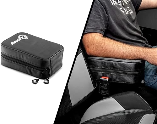 SuperATV Almacenamiento de armas con reposabrazos para Polaris RZR 900/1000 / Turbo | Compartimento de bloqueo | 2 llaves incluidas | Exterior de