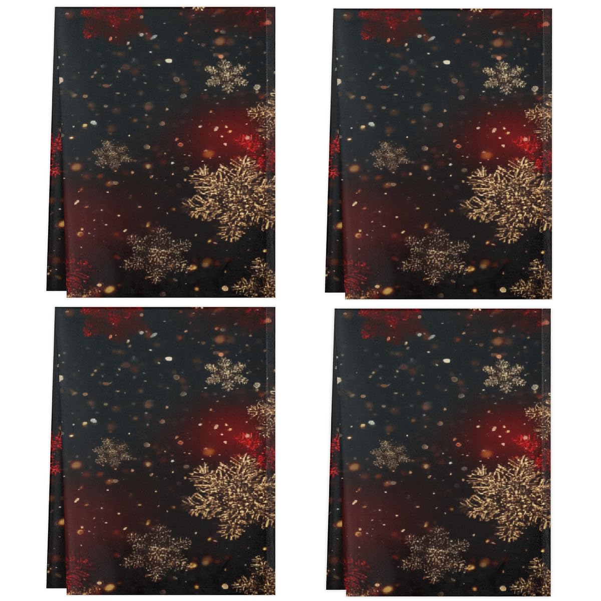 Torchons en microfibre absorbants lot de 4 essuie-mains de cuisine motif flocon de neige 45x72 cm