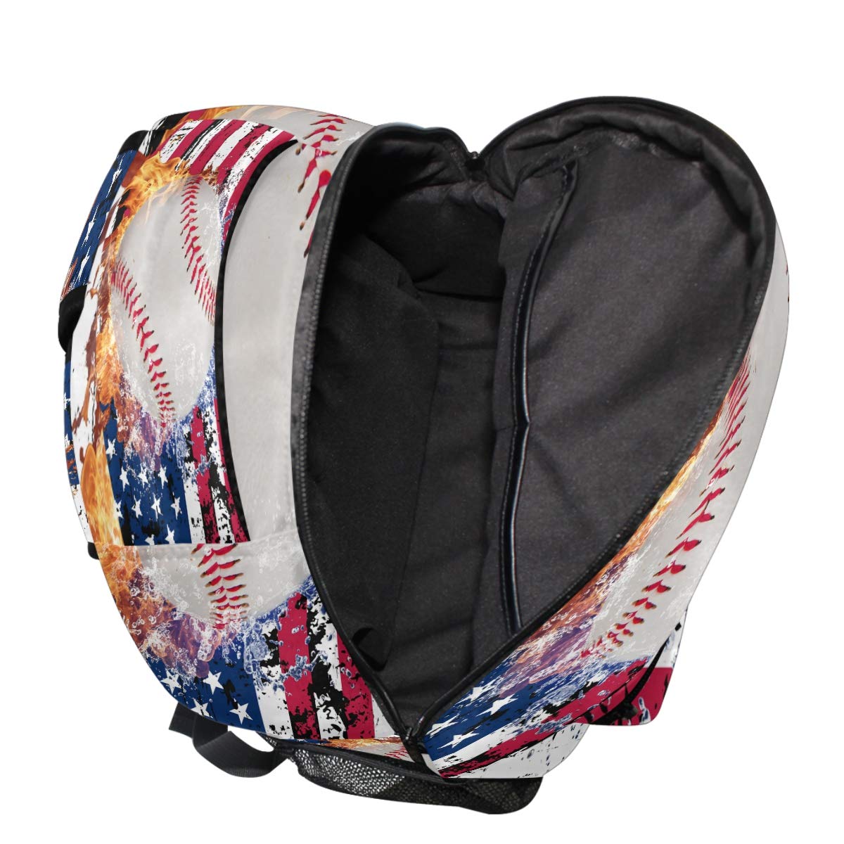 Vdsrup USA Flag Baseball Backpack For Kids & Teens - Waterproof Laptop Book Bag For School, College, Travel