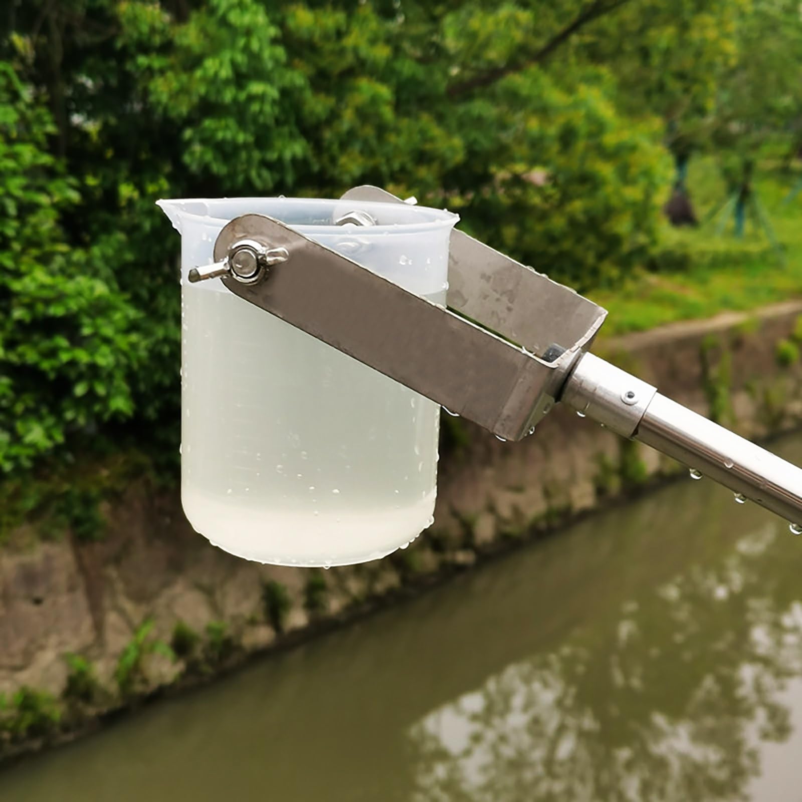 SRNSAEB Campionatore d'Acqua telescopico 500 ml/1000 ml, Asta di campionamento Acqua per monitoraggio Ambientale Quali, di Raccolta Campioni d'Acqua in Acciaio(1000mL,1.11m/3.6ft-3m/9.8ft)